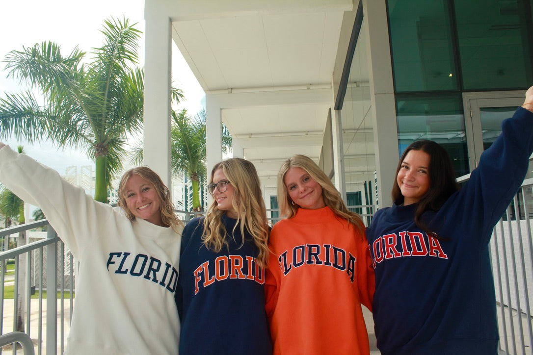 PREORDER-FLORIDA NAVY AND ORANGE MOCK NECK
