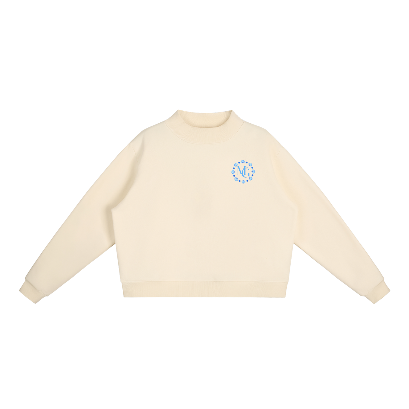 Coastal Logo Essential Fleece Mock-Neck Crew Sweatshirt
