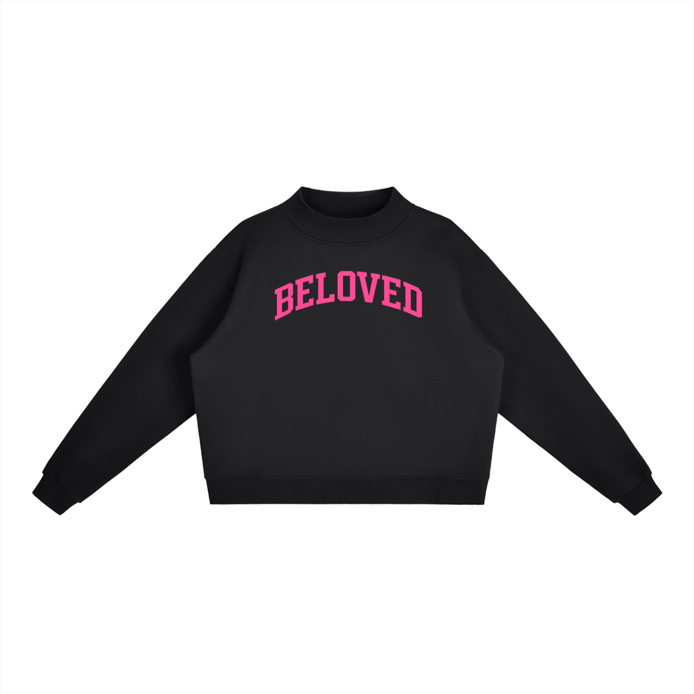 Beloved Essential Fleece Mock-Neck Crew Sweatshirt