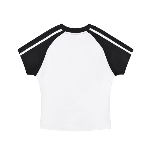 Baseball Contrast Stripes Bodycon Raglan  Sleeve T-Shirt