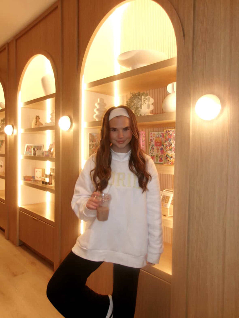 FLORIDA WHITE AND YELLOW MOCK NECK