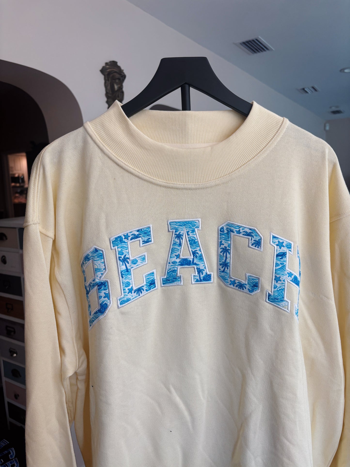 BEACH TERRY CLOTH MOCK NECK L/XL