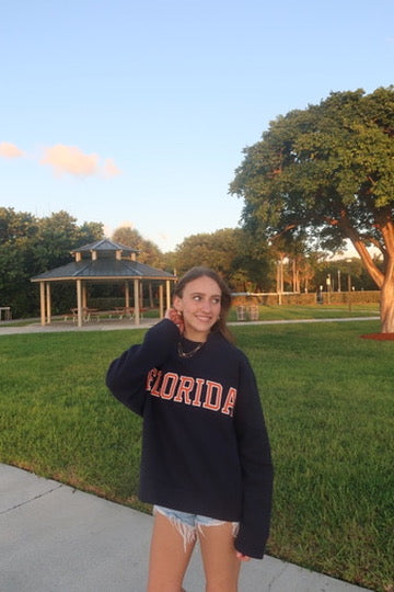 FLORIDA NAVY AND ORANGE MOCK NECK