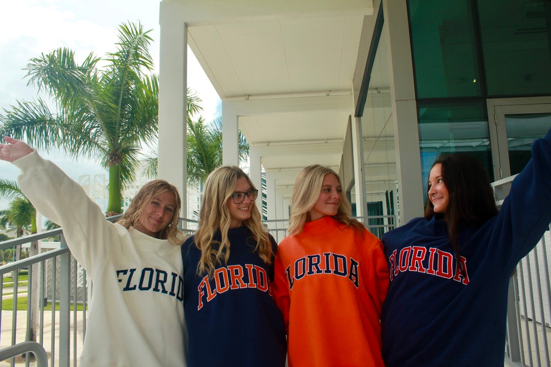 PREORDER-FLORIDA NAVY AND RED MOCK NECK