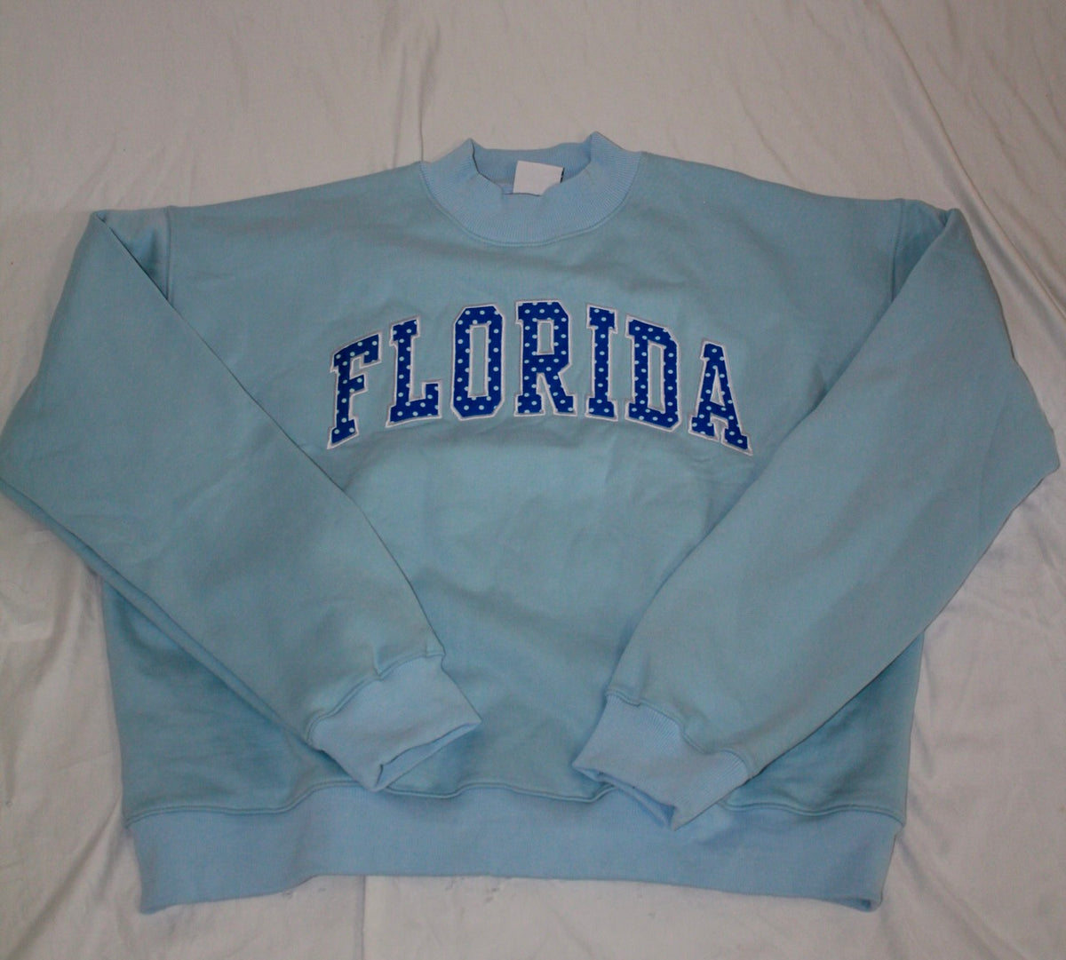 FLORIDA SKY ROYAL POLKA MOCKNECK *READ DESCRIPTION