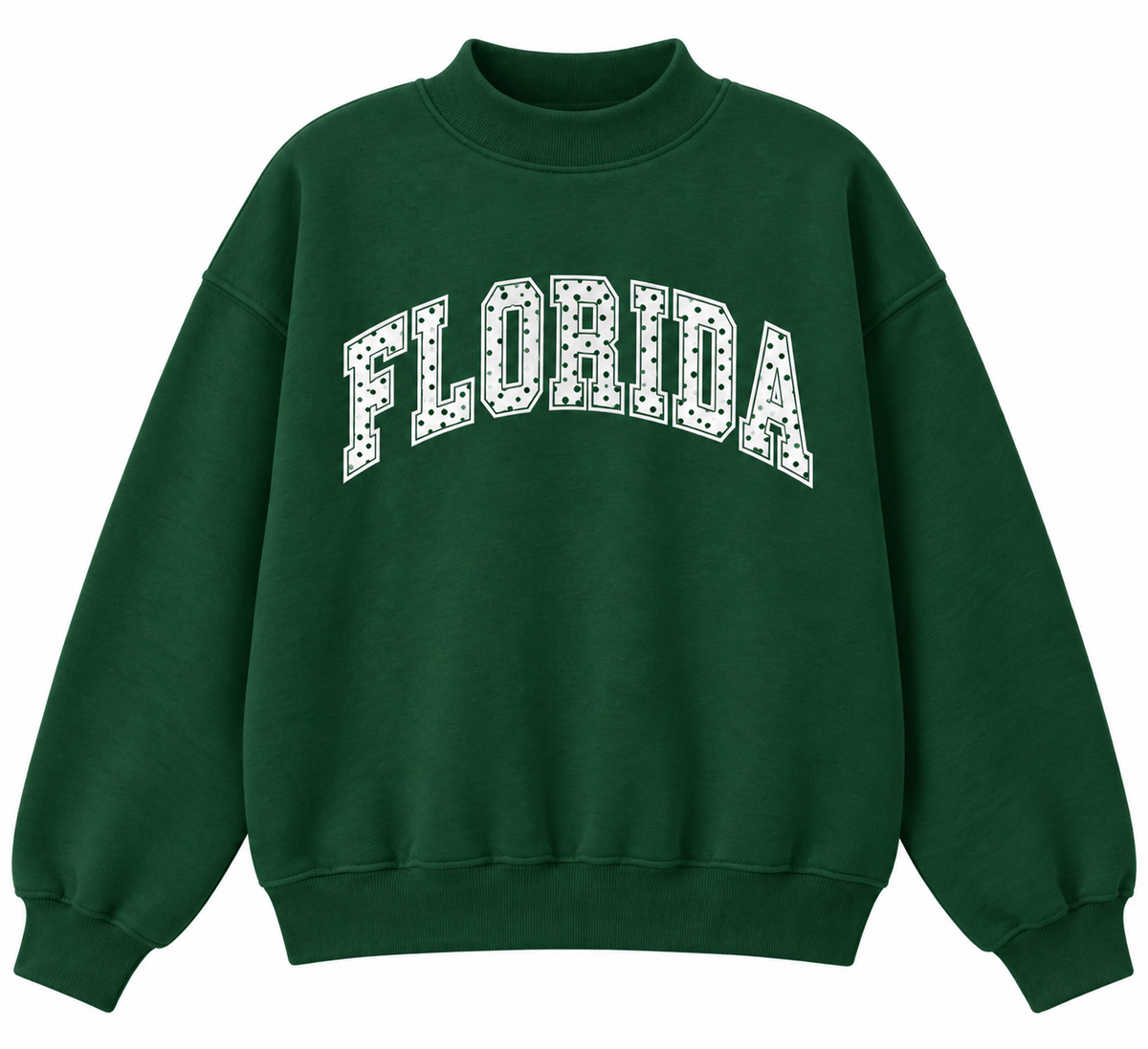 Florida green polka mockneck PREORDER