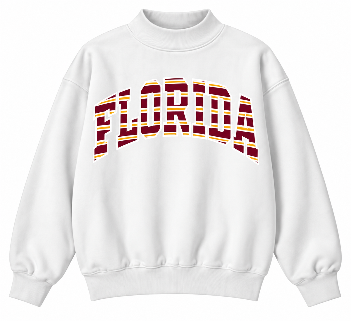 GARNET AND GOLD STRIPE FLORIDA MOCKNECK