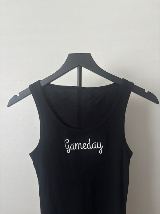 BLACK GAMEDAY EMBROIDERED TANK TOP S/M