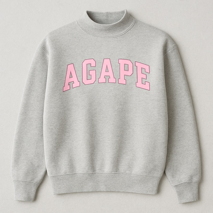 CUSTOM PUFF PRINT MOCK NECK