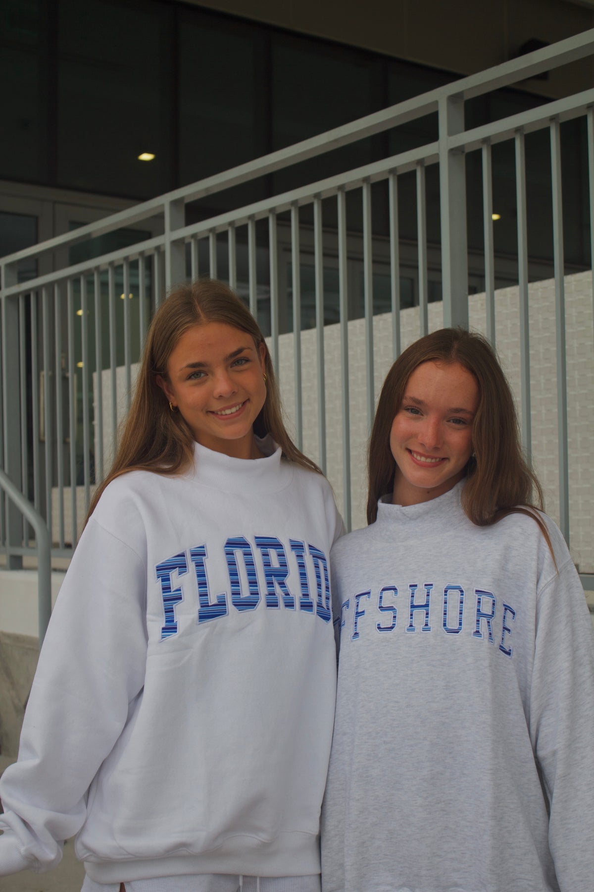 Florida mockneck- white with birthday stripes