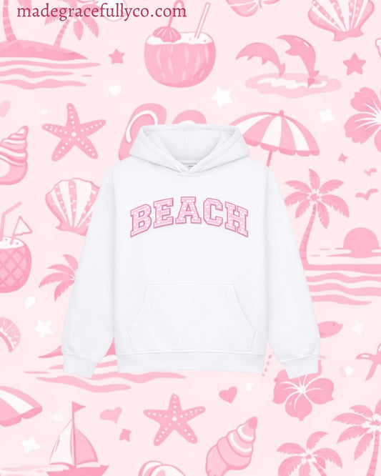 BEACH- COASTAL PINK HOODIE **PREORDER**