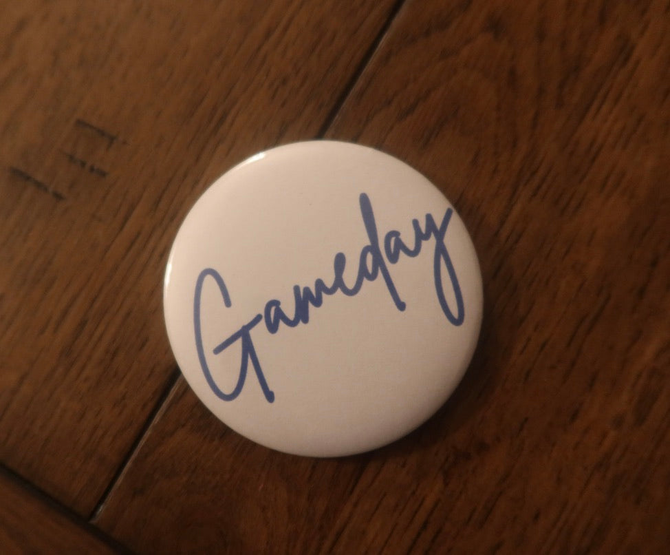 Navy and white 3in Gameday pin