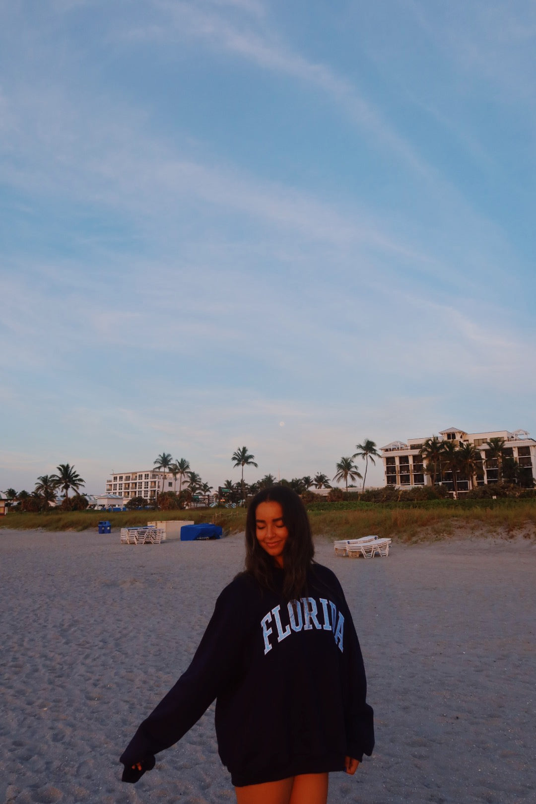 FLORIDA- NAVY AND SKY TIE DYE MOCK NECK