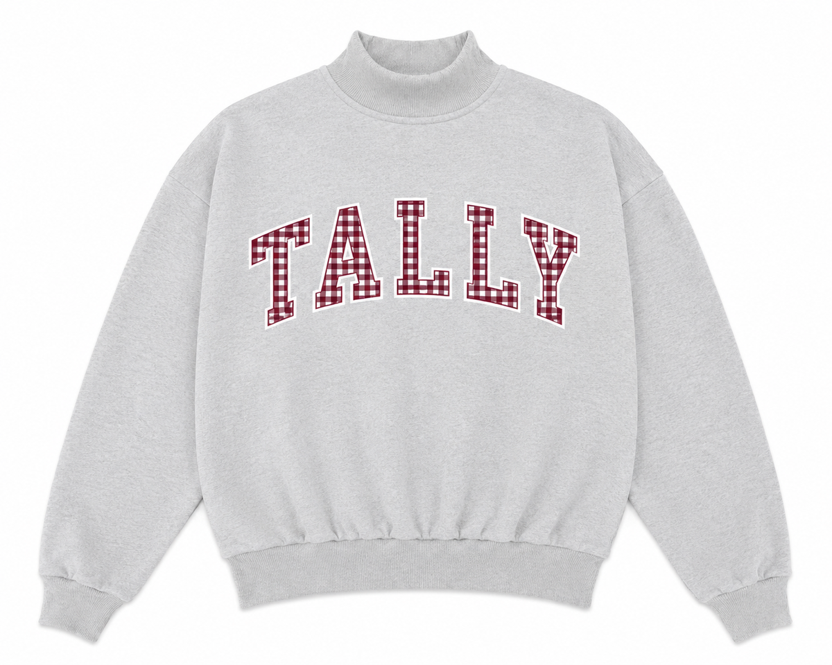 Tally gingham mockneck preorder