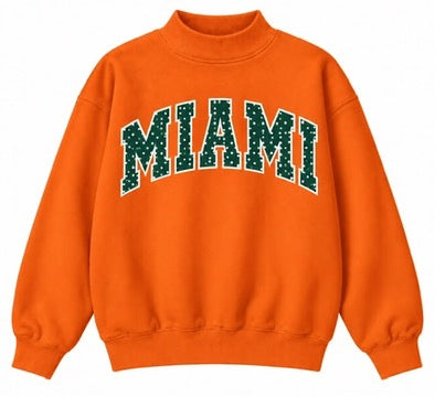MIAMI- ORANGE KISS WITH PINE POLKA MOCKNECK