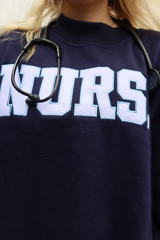 NAVY NURSE MOCK NECK-LIMITED