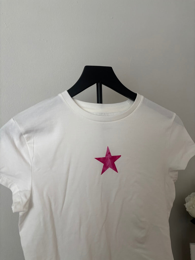 HOT PINK STAR BABY TEE S/M