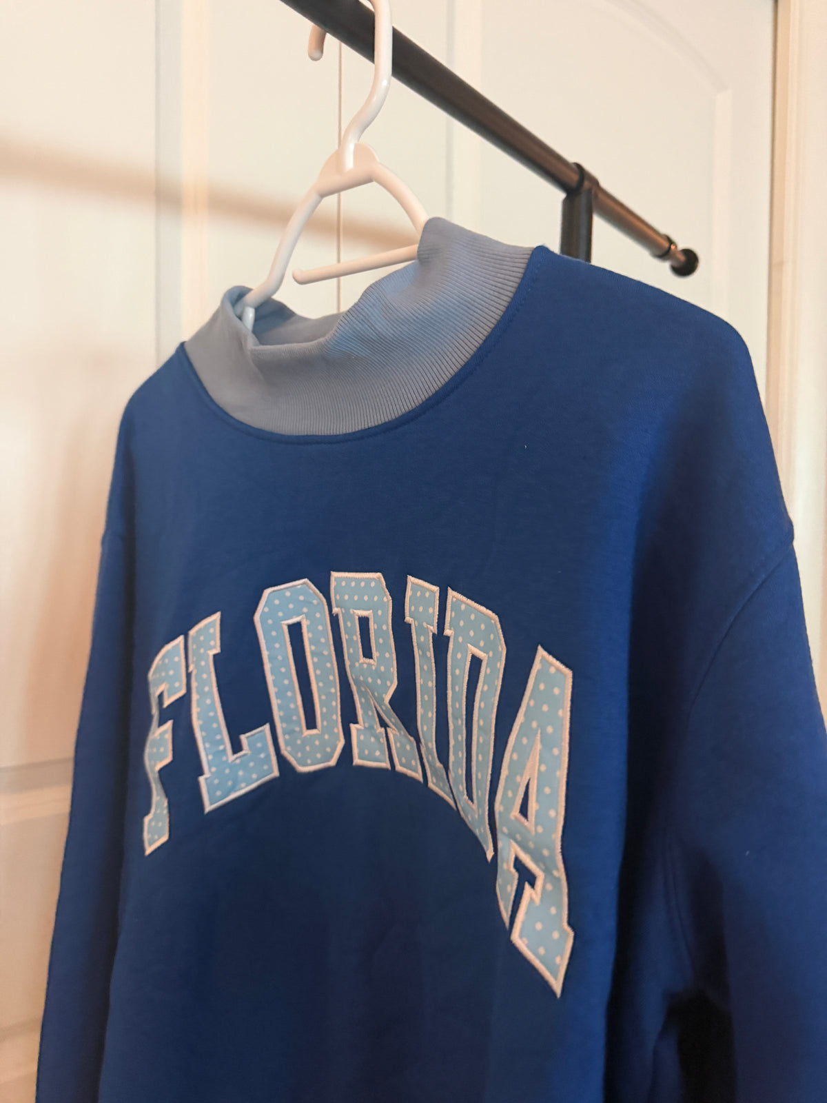 2 tone blue florida mockneck