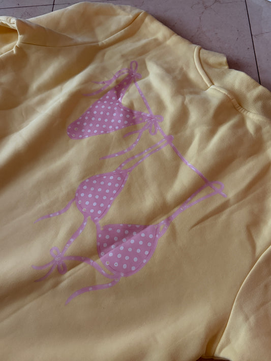 Yellow logo bikini mockneck size L