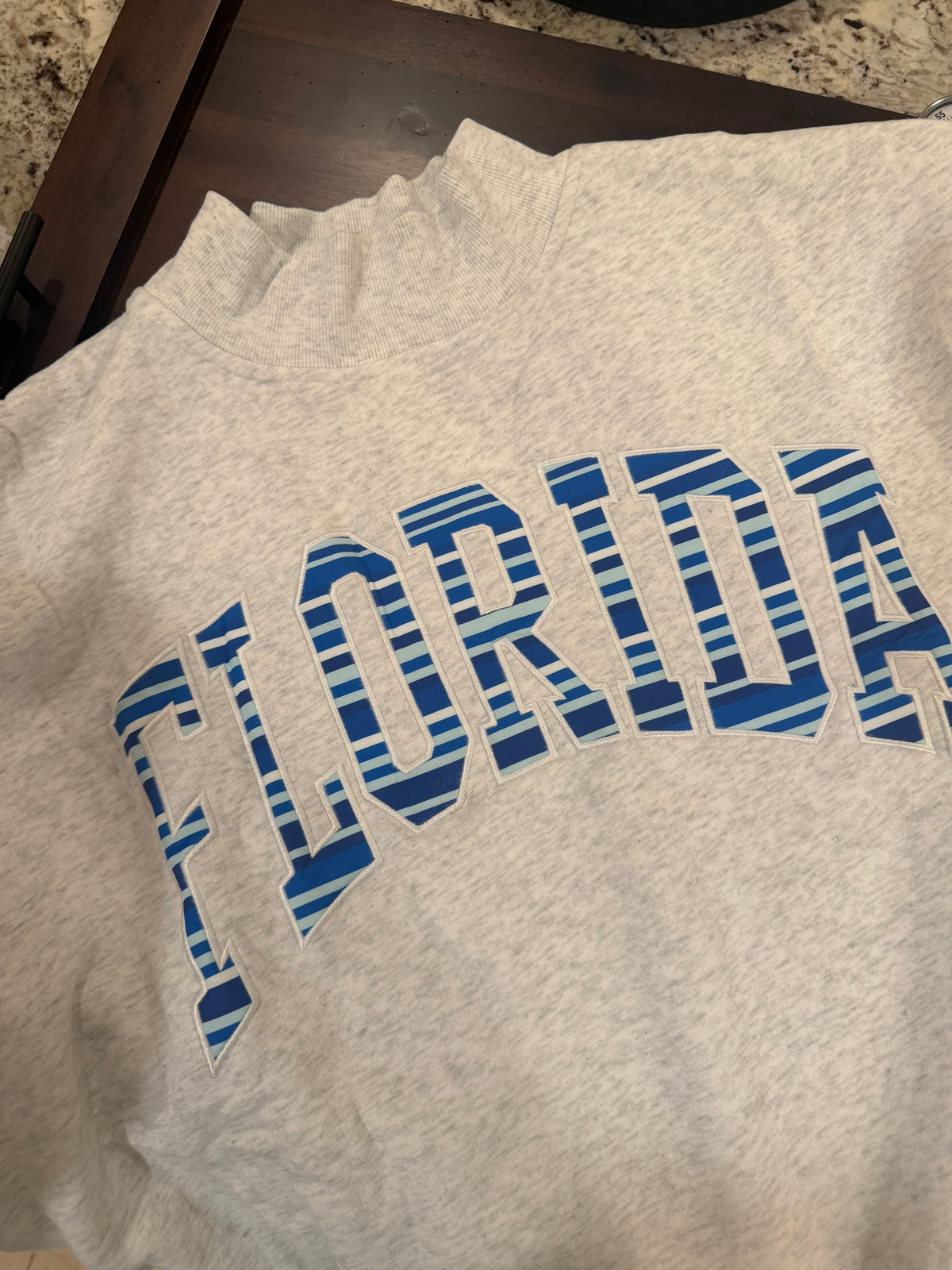 FLORIDA MOCKNECK- ASH WITH STRIPES