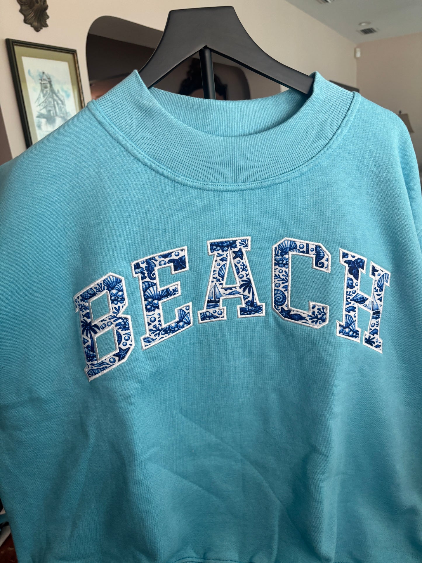 BEACH BLUE MOCK NECK L/XL FLEECE