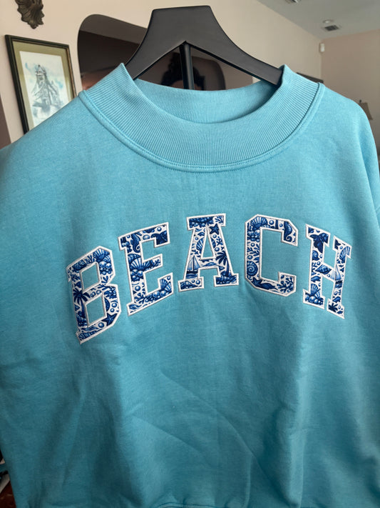 BEACH BLUE MOCK NECK L/XL FLEECE