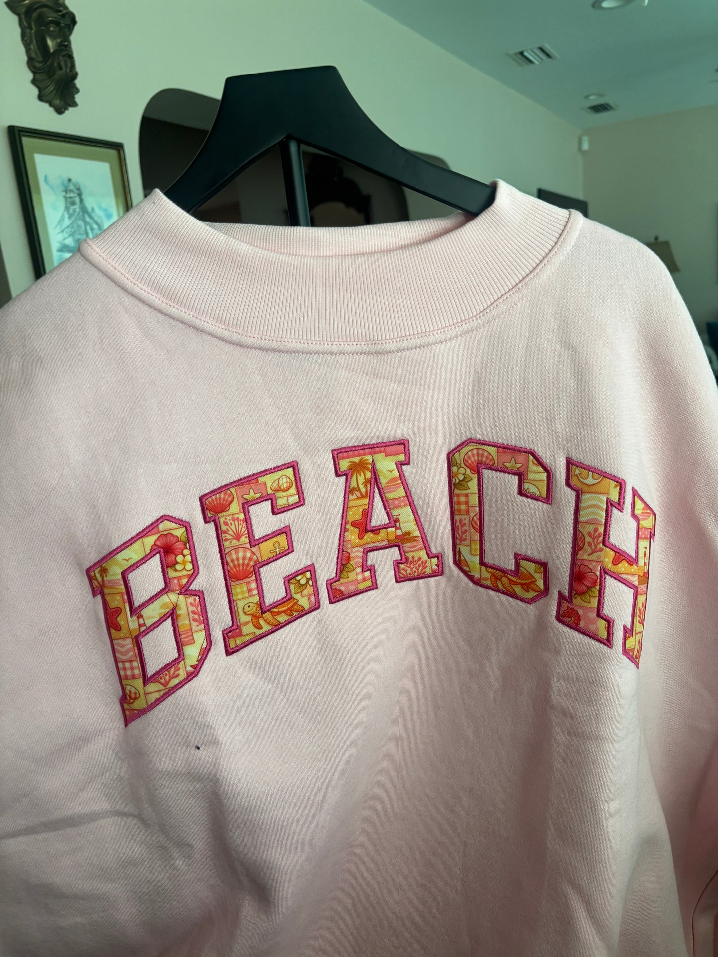 BEACH PINK MOCK NECK L/XL TERRY