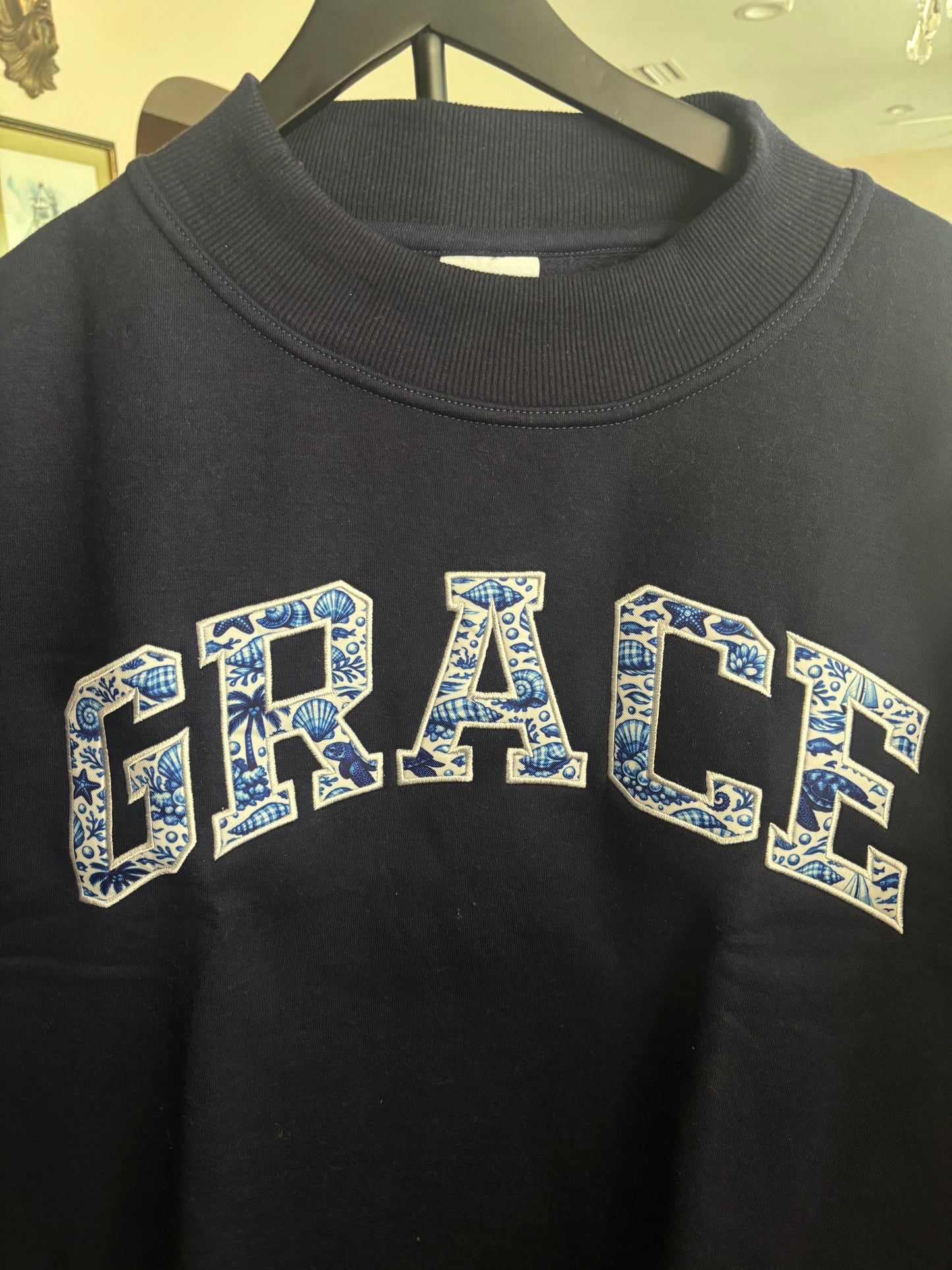 GRACE COASTAL NAVY MOCK NECK L/XL FLEECE