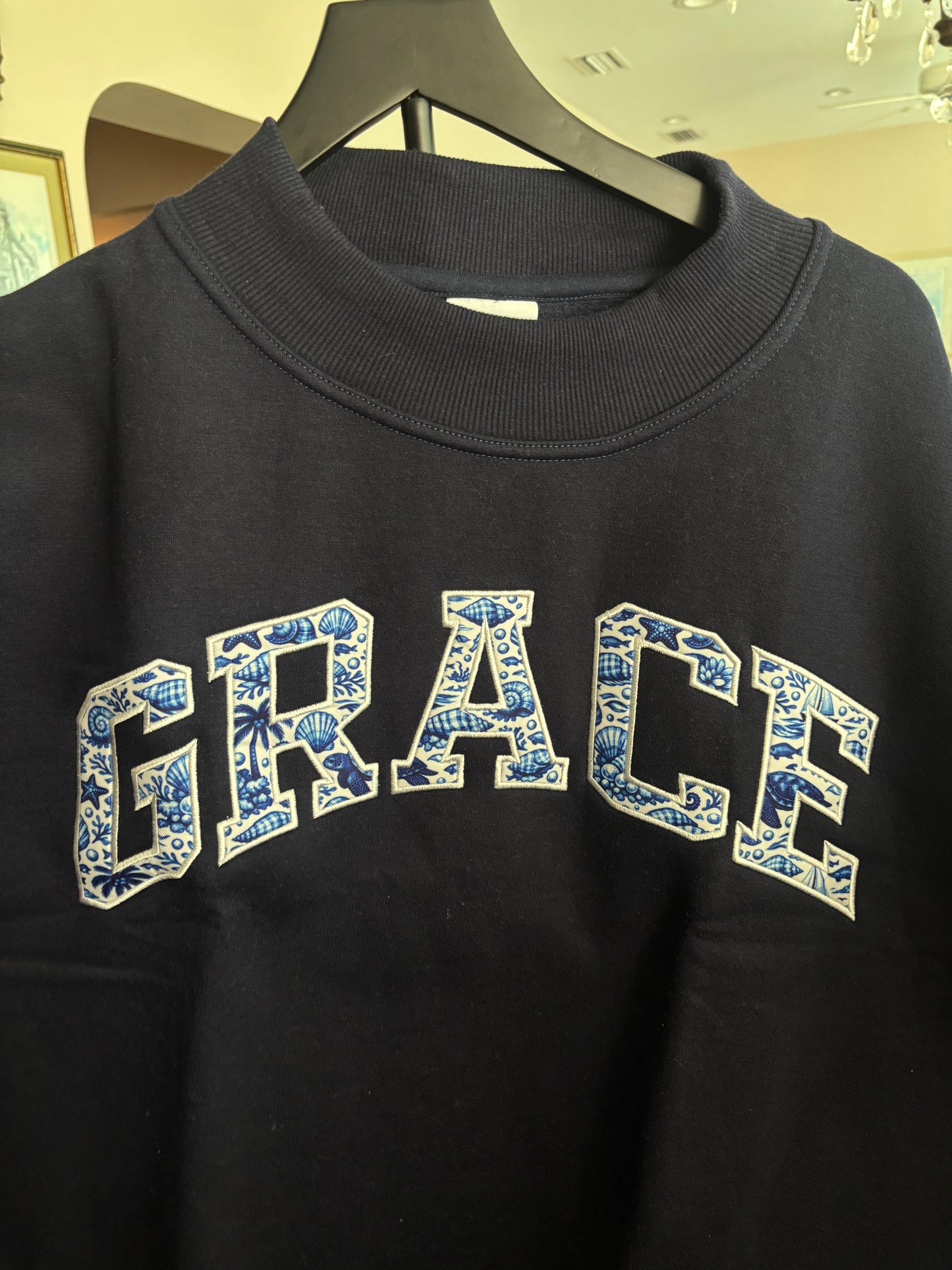 GRACE COASTAL NAVY MOCK NECK L/XL FLEECE