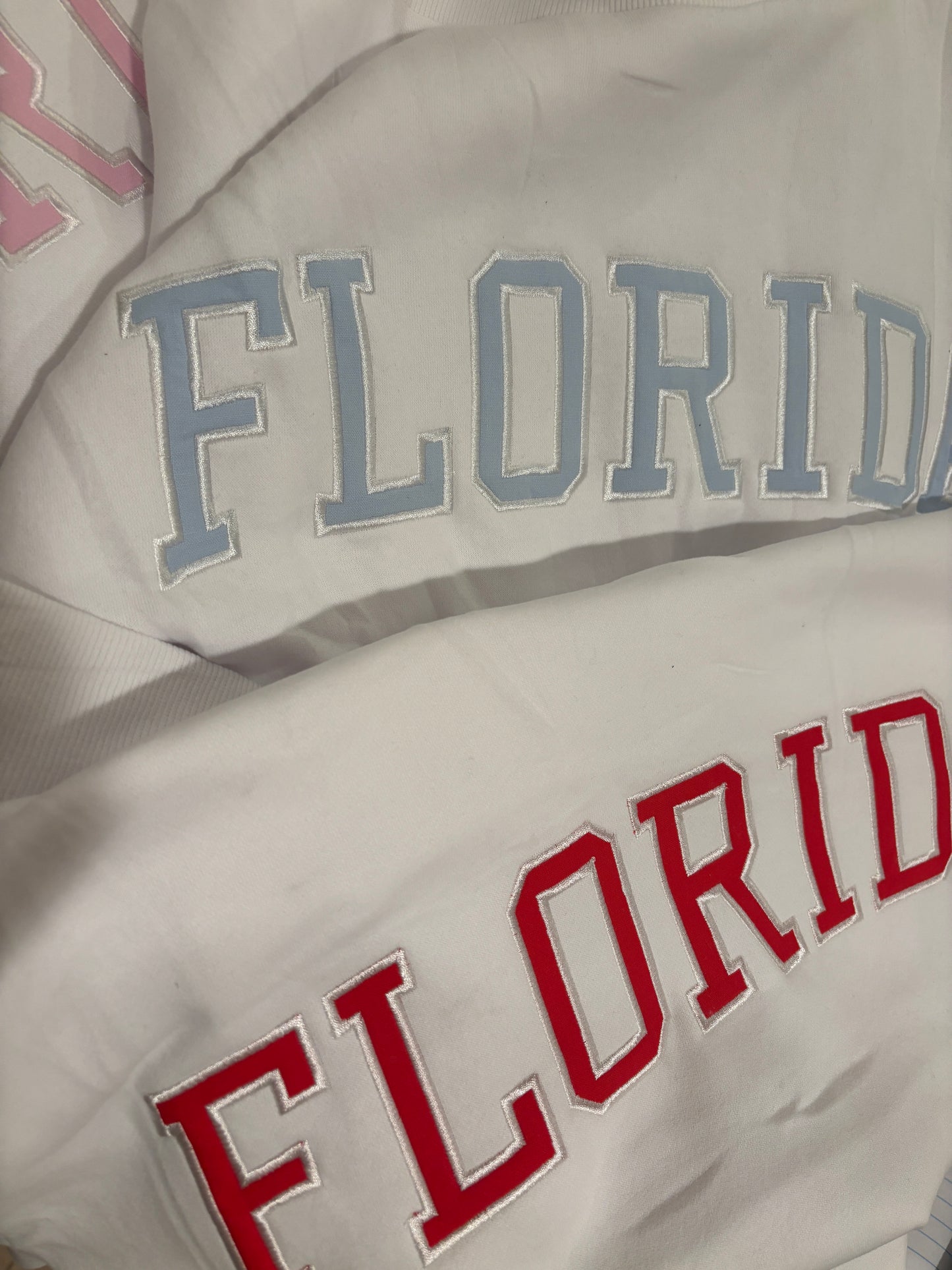 FLORIDA WHITE AND RED MOCK NECK