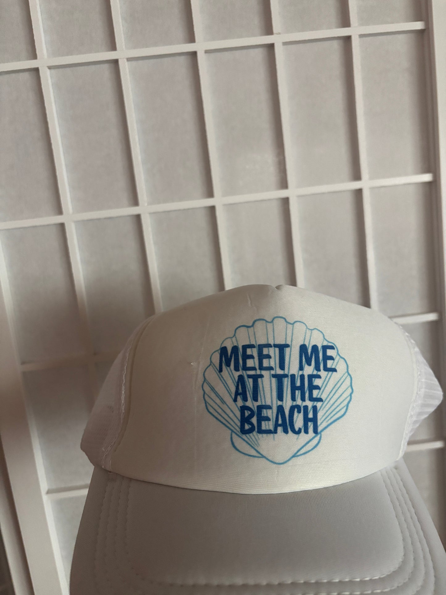 MEET ME AT THE BEACH TRUCKER HAT