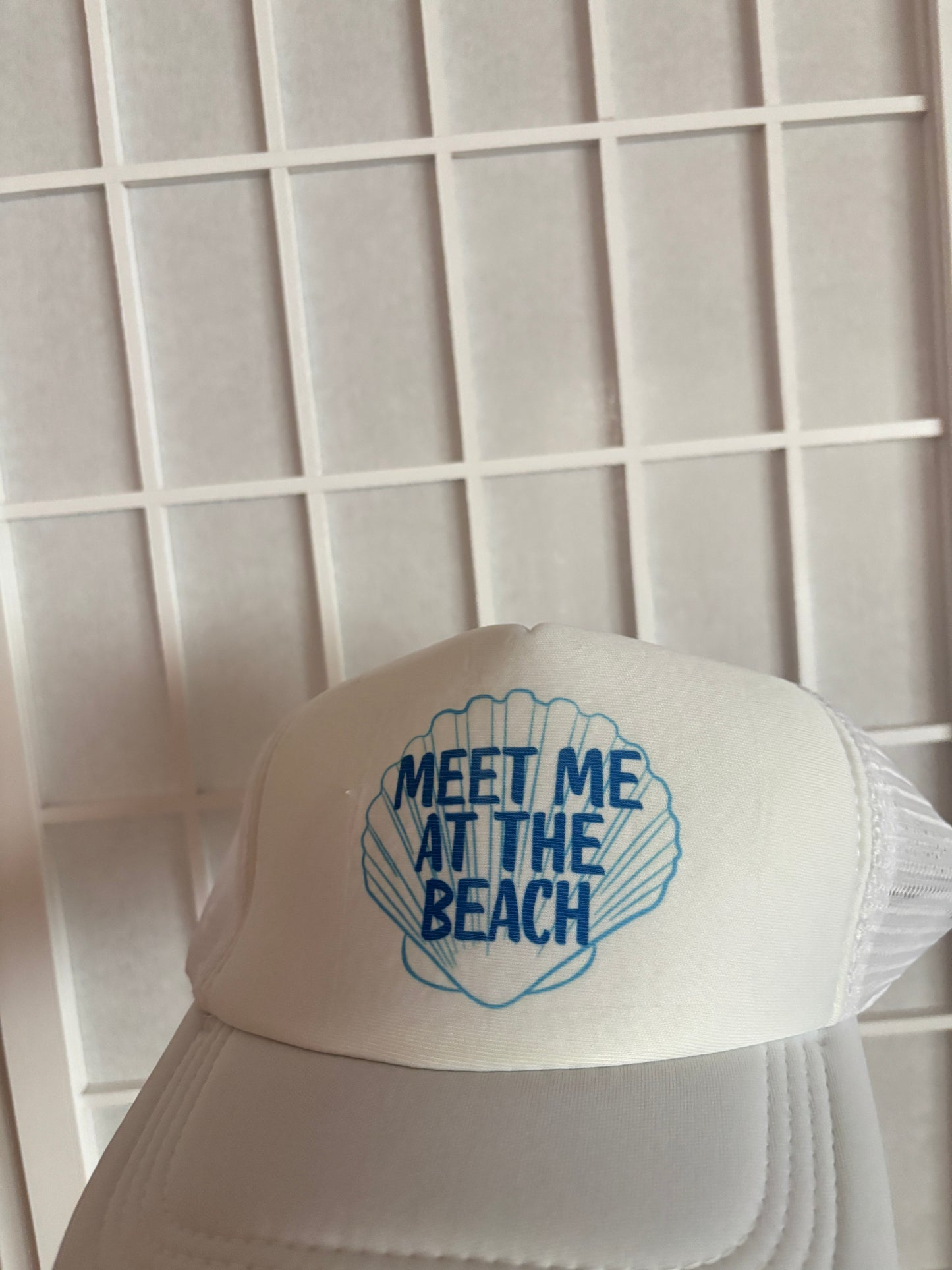 MEET ME AT THE BEACH TRUCKER HAT