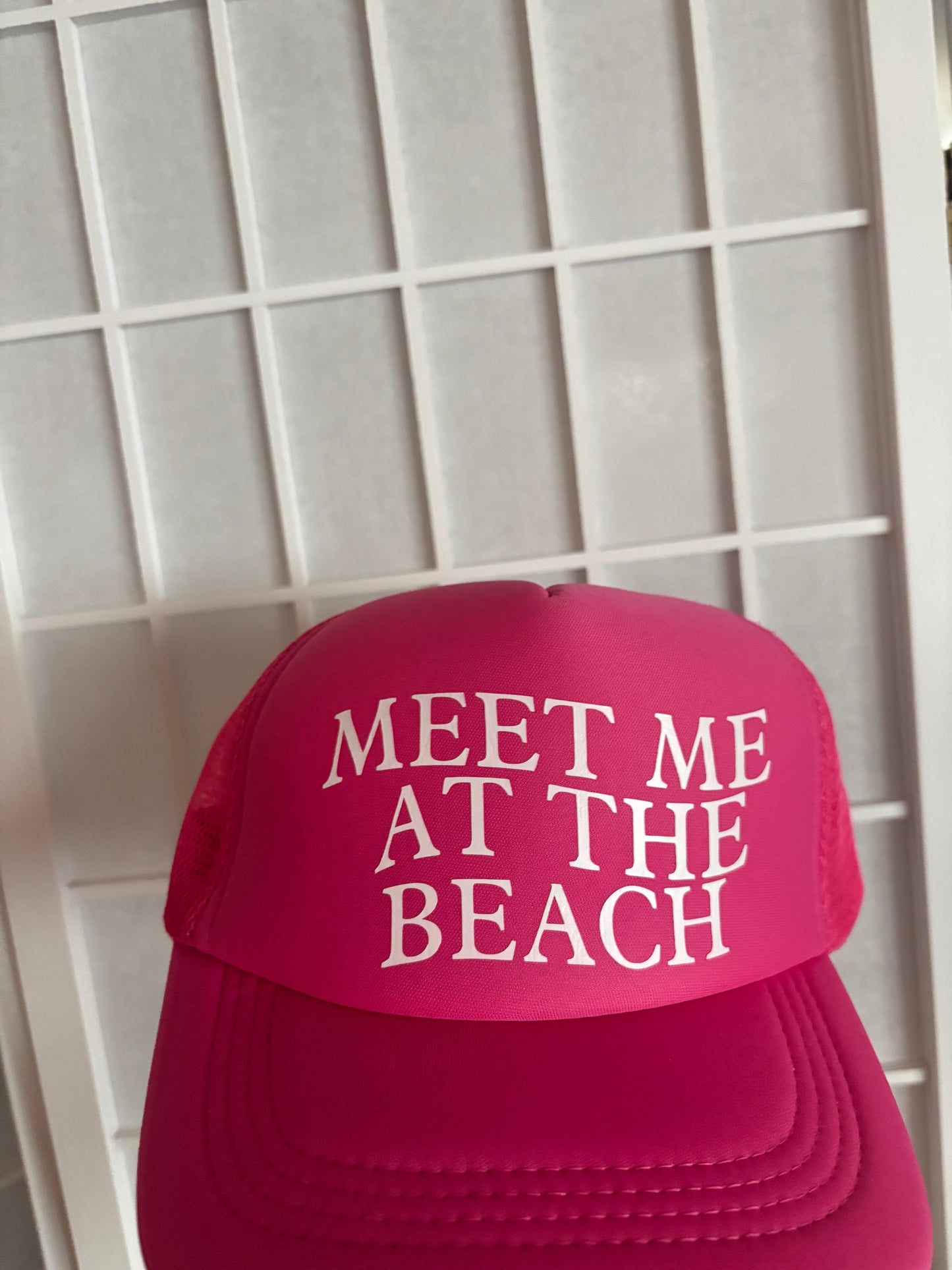 MEET ME AT THE BEACH TRUCKER HAT