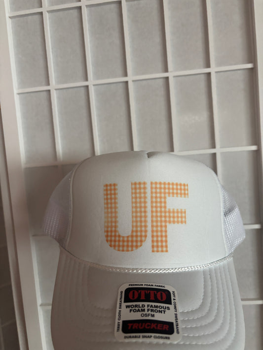 UF GINGHAM TRUCKER HAT