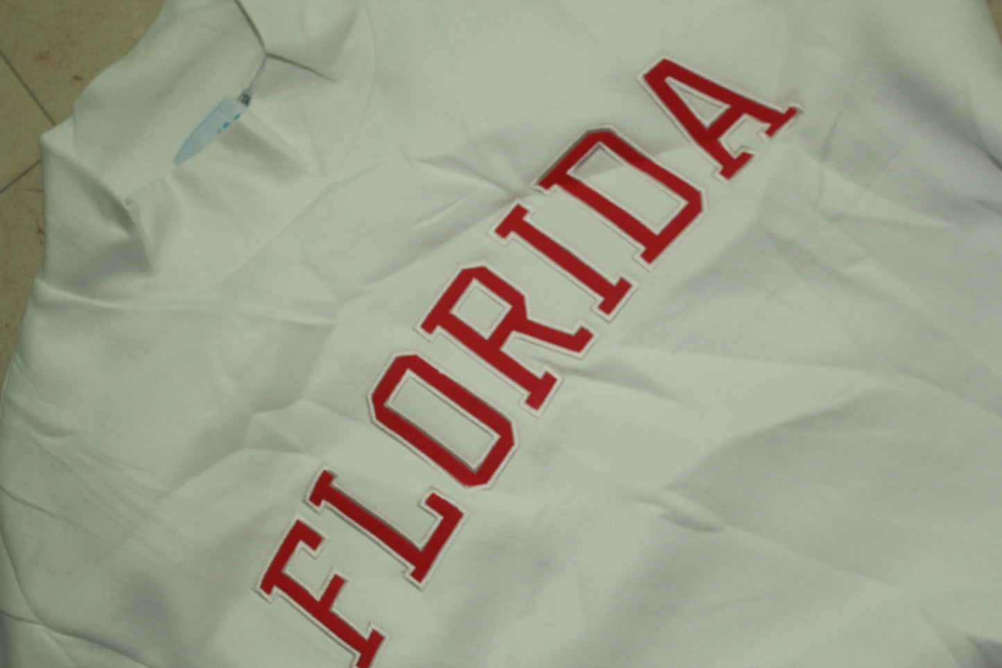FLORIDA WHITE AND RED MOCK NECK