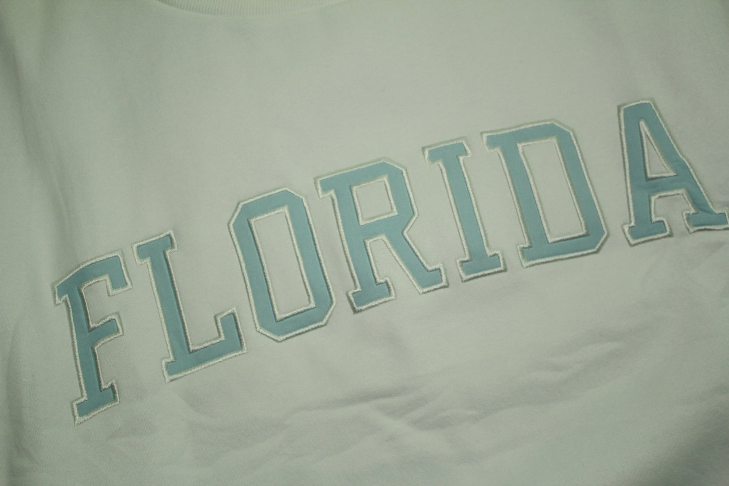 FLORIDA WHITE AND LIGHT BLUE MOCK NECK