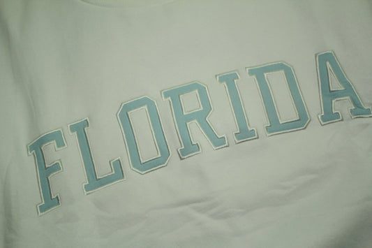 FLORIDA WHITE AND LIGHT BLUE MOCK NECK