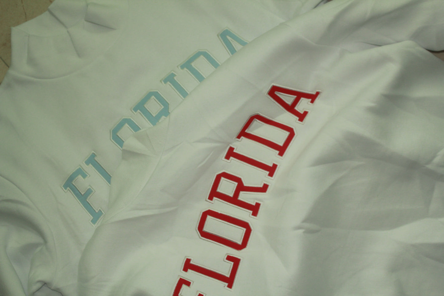 FLORIDA WHITE AND RED MOCK NECK