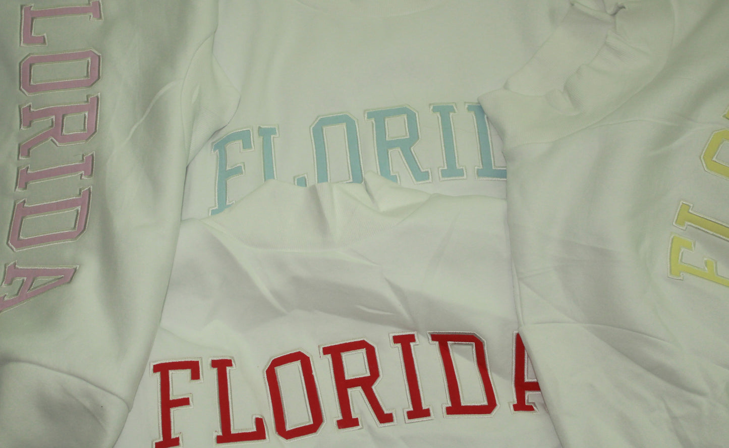 FLORIDA WHITE AND LIGHT BLUE MOCK NECK