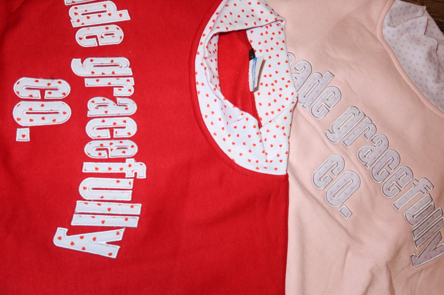 MADE GRACEFULLY CO RED VALENTINES MOCK NECK