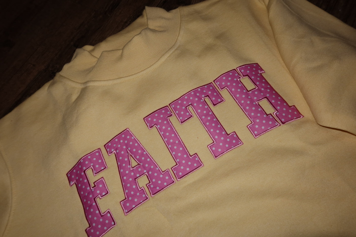 FAITH MOCK NECK- SUNSHINE WITH PETAL POLKA DOTS
