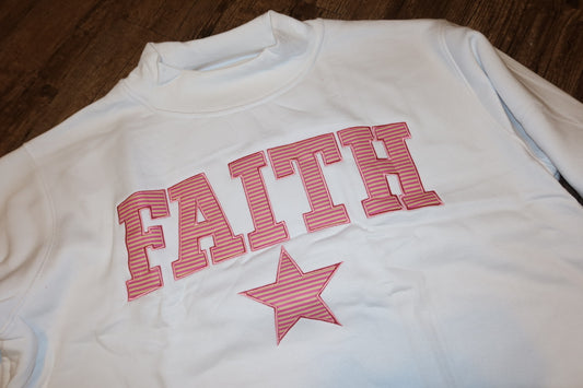 FAITH STAR MOCK NECK- SUNSHINE AND PETAL STRIPES ON ICE