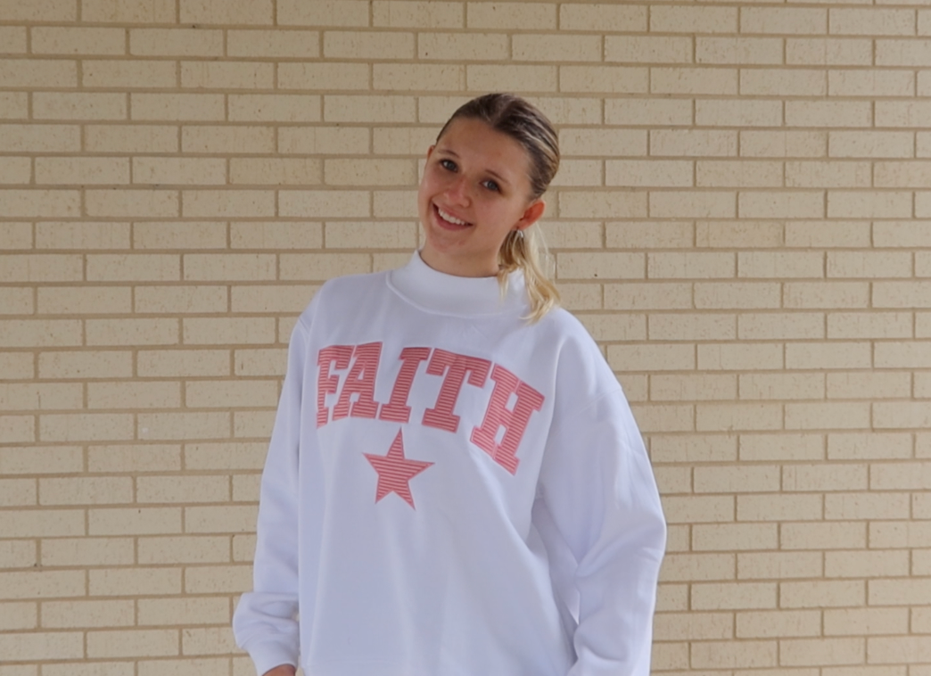 FAITH STAR MOCK NECK- SUNSHINE AND PETAL STRIPES ON ICE