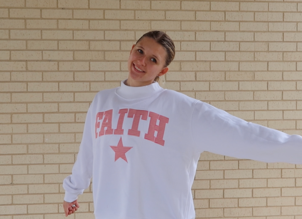 FAITH STAR MOCK NECK- SUNSHINE AND PETAL STRIPES ON ICE