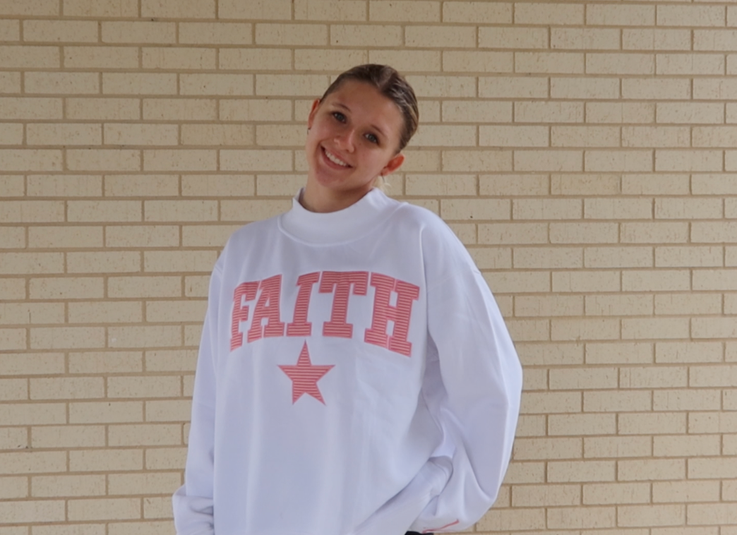 FAITH STAR MOCK NECK- SUNSHINE AND PETAL STRIPES ON ICE