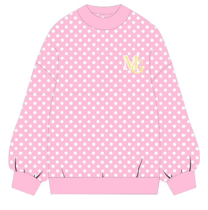 POLKA DOT LOGO MOCK NECK
