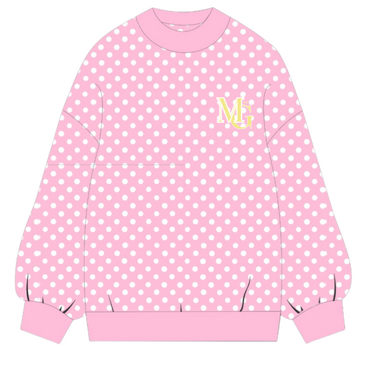 POLKA DOT LOGO MOCK NECK