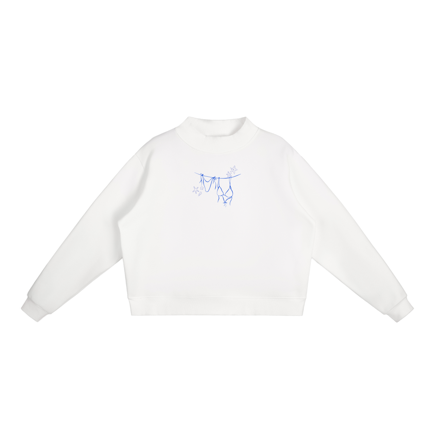 Faith Over Fear Fleece Mock-Neck Crew Sweatshirt