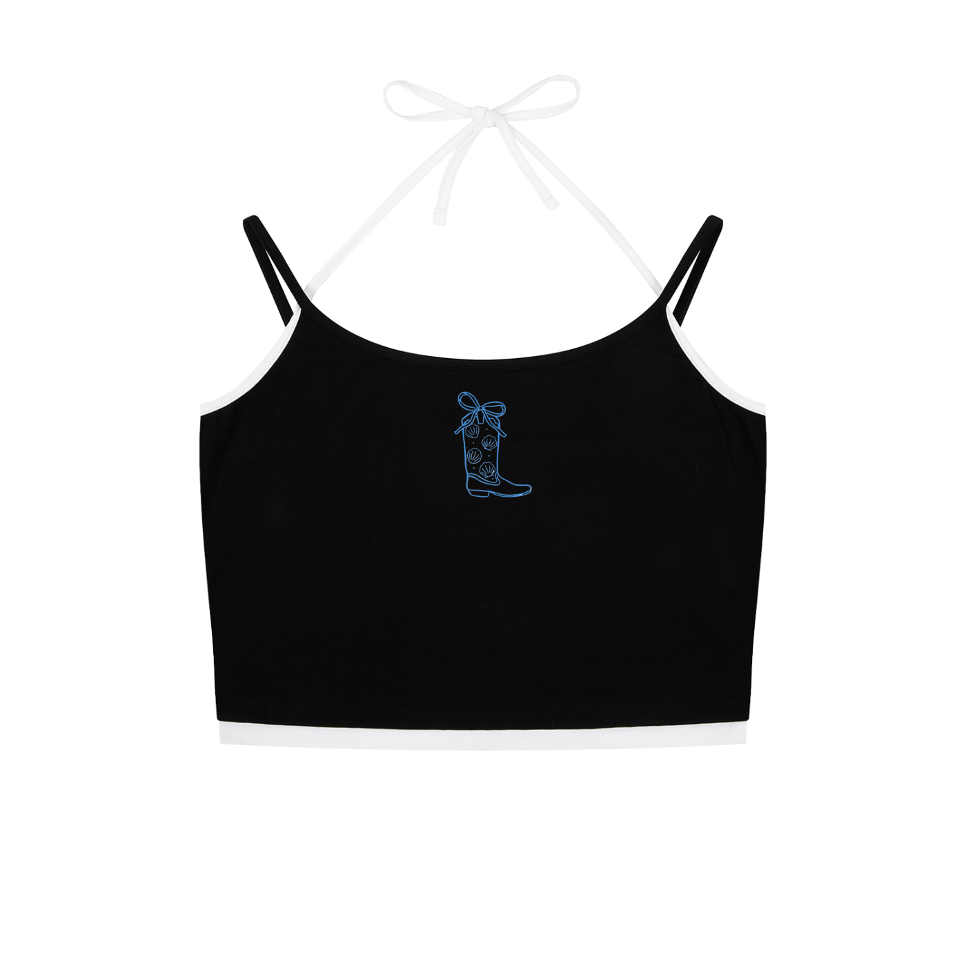 Coastal Boot Contrast Binding Halter Tank Top