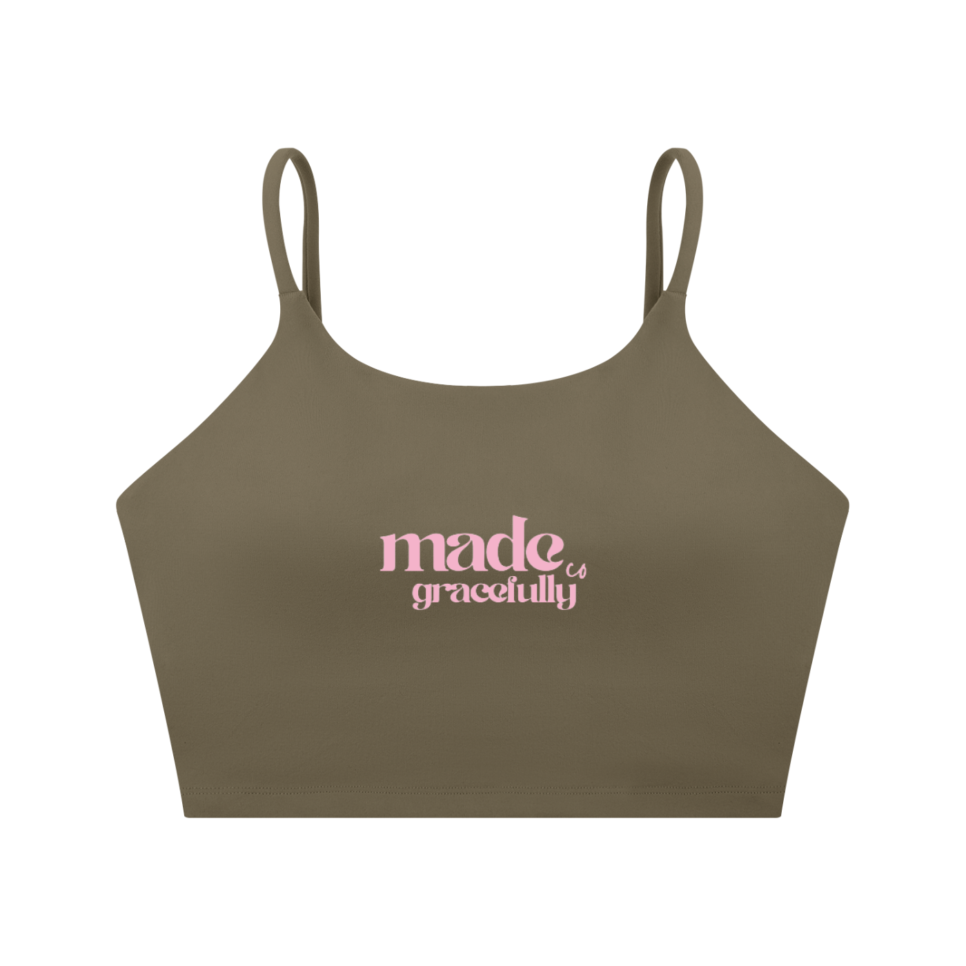 Logo Spaghetti Strap Yoga Sports Bra